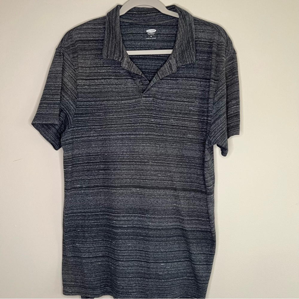 Old Navy Polo Shirt Men's Medium Gray Adults Polyester / Cotton M